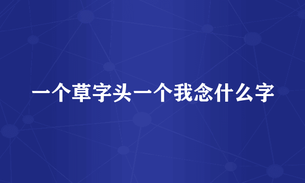 一个草字头一个我念什么字