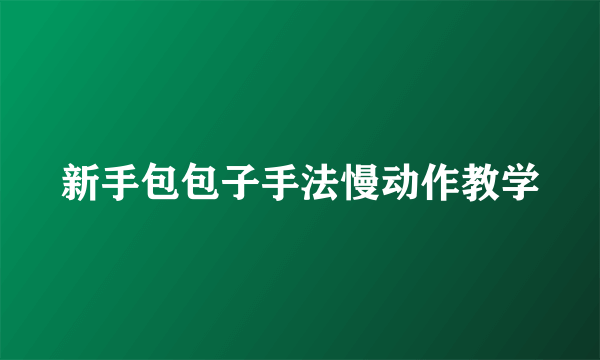 新手包包子手法慢动作教学