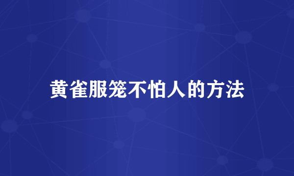 黄雀服笼不怕人的方法