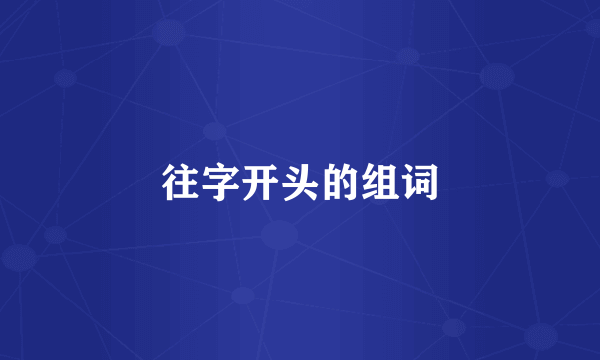 往字开头的组词