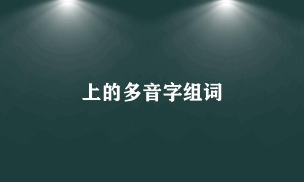 上的多音字组词