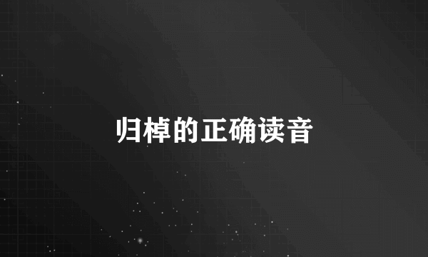 归棹的正确读音