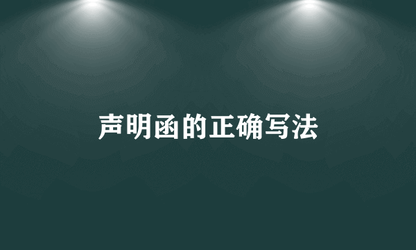 声明函的正确写法