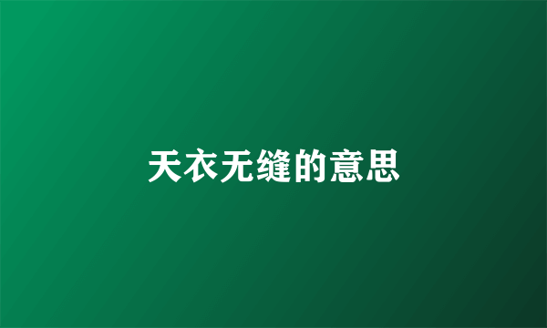 天衣无缝的意思