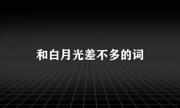 和白月光差不多的词