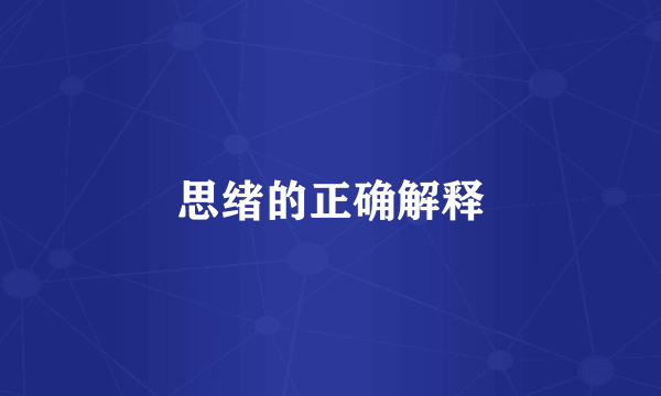 思绪的正确解释