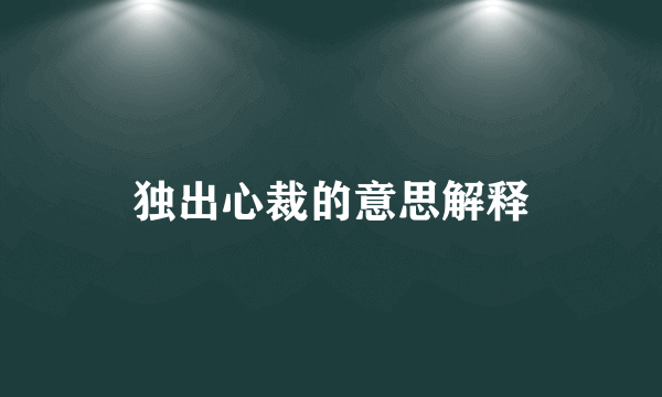 独出心裁的意思解释