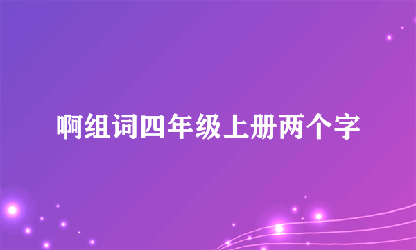 啊组词四年级上册两个字