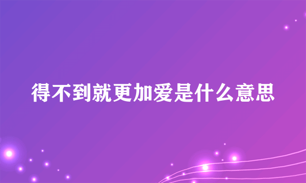 得不到就更加爱是什么意思