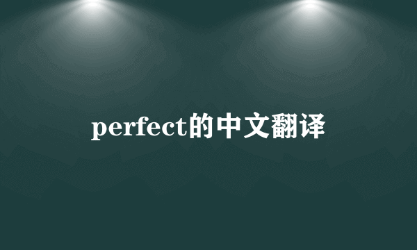 perfect的中文翻译