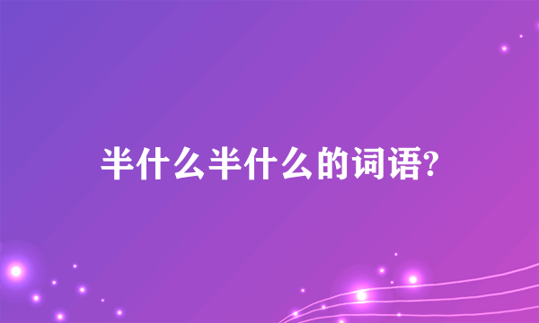 半什么半什么的词语?