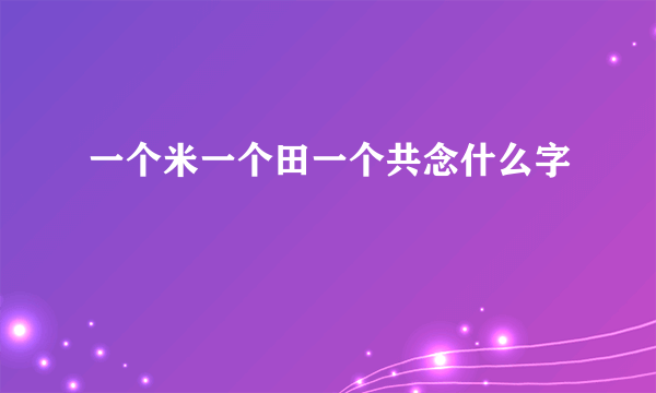 一个米一个田一个共念什么字