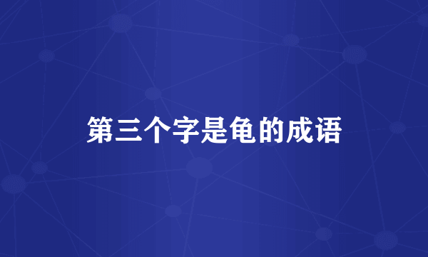 第三个字是龟的成语