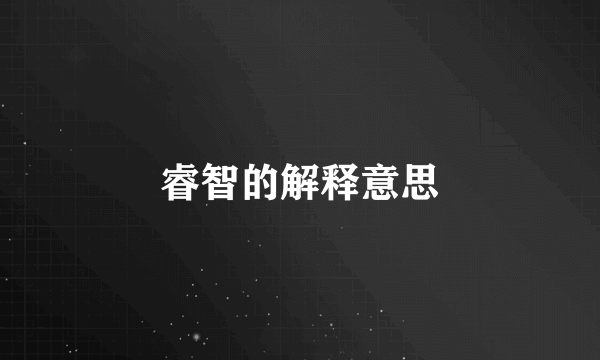 睿智的解释意思