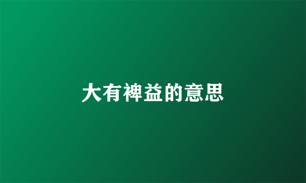 大有裨益的意思