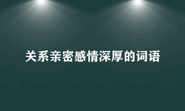 关系亲密感情深厚的词语