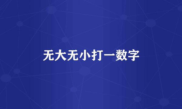 无大无小打一数字
