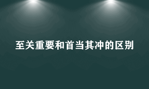 至关重要和首当其冲的区别