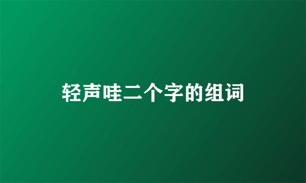 轻声哇二个字的组词