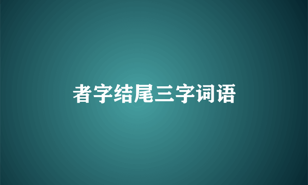 者字结尾三字词语