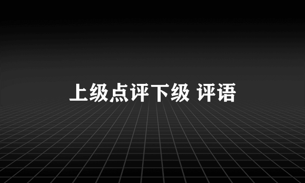 上级点评下级 评语
