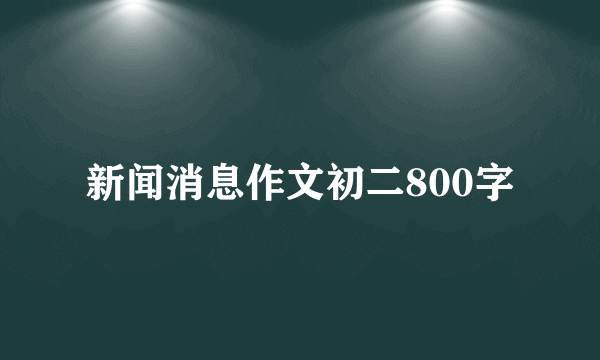 新闻消息作文初二800字