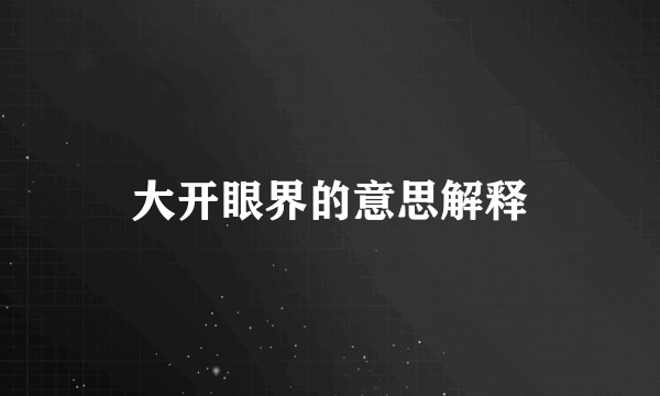 大开眼界的意思解释