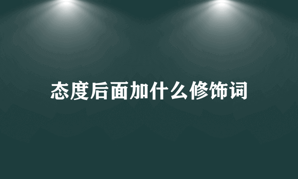 态度后面加什么修饰词