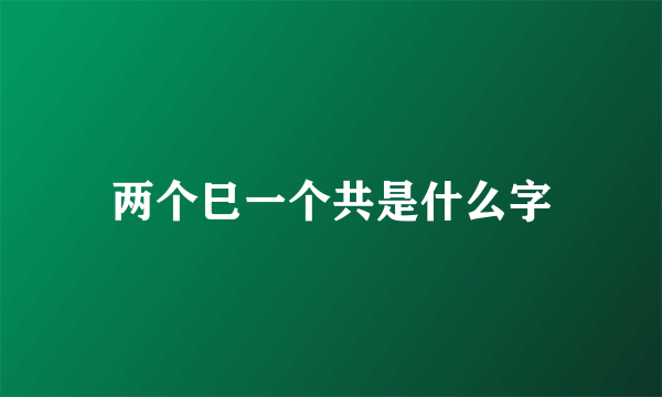 两个巳一个共是什么字