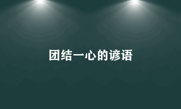 团结一心的谚语