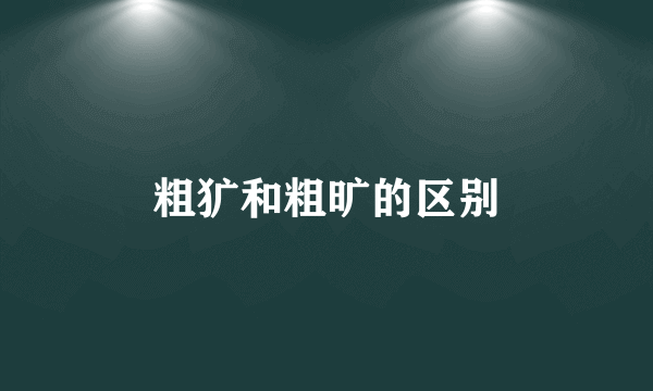 粗犷和粗旷的区别