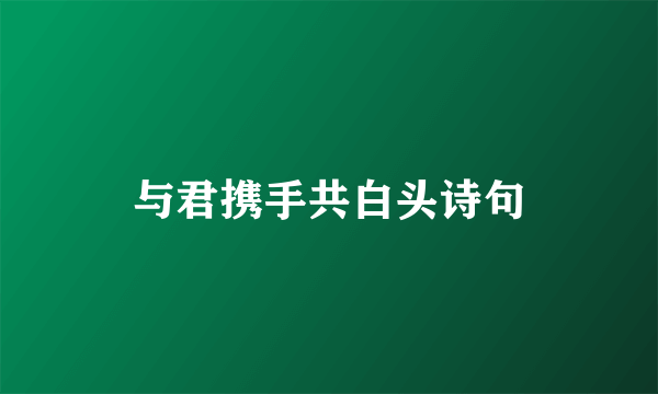 与君携手共白头诗句
