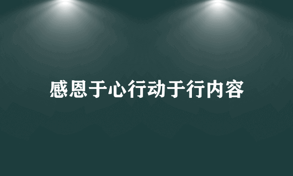 感恩于心行动于行内容