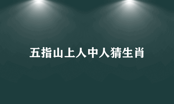五指山上人中人猜生肖