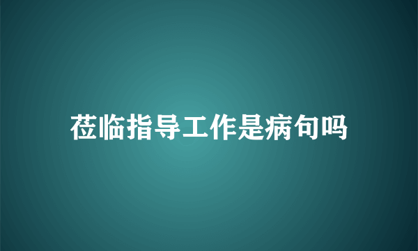 莅临指导工作是病句吗