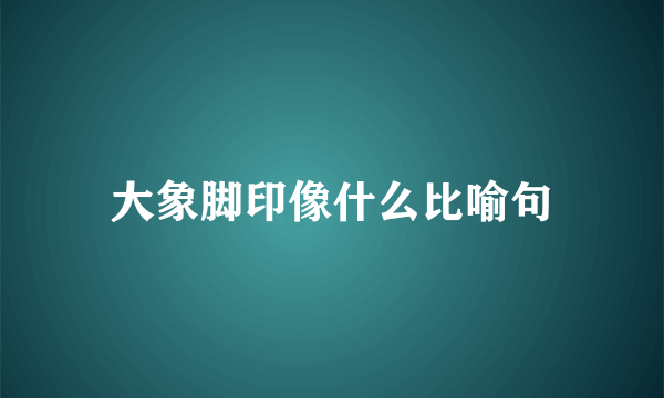 大象脚印像什么比喻句