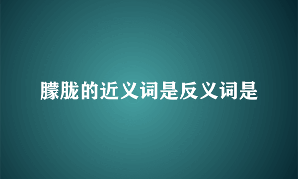 朦胧的近义词是反义词是