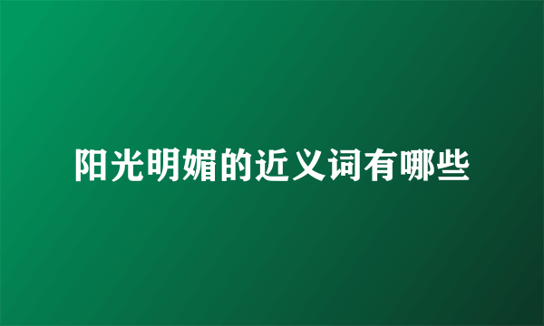 阳光明媚的近义词有哪些