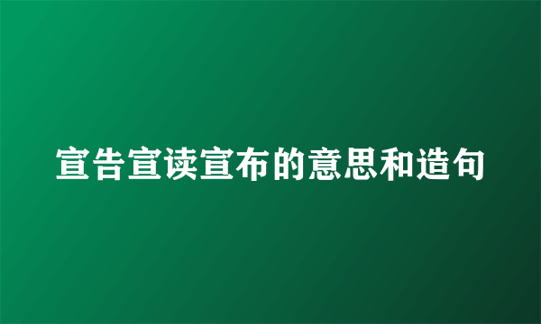 宣告宣读宣布的意思和造句