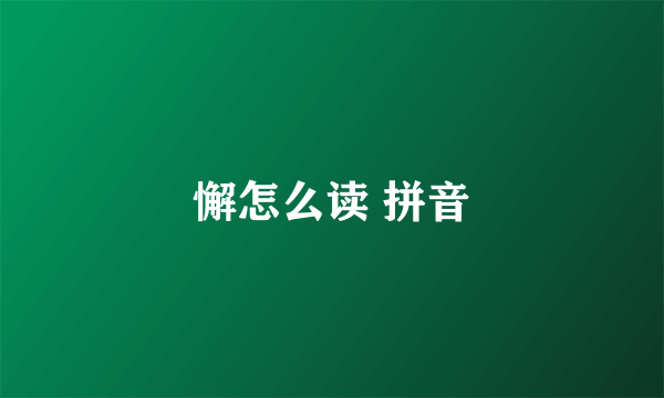 懈怎么读 拼音