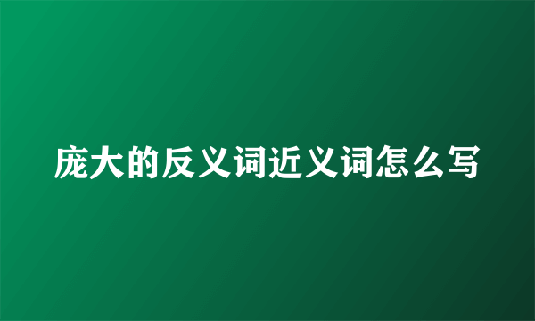 庞大的反义词近义词怎么写