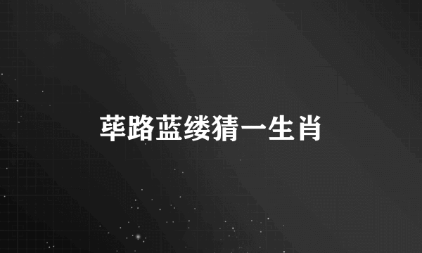 荜路蓝缕猜一生肖