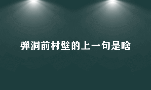 弹洞前村壁的上一句是啥