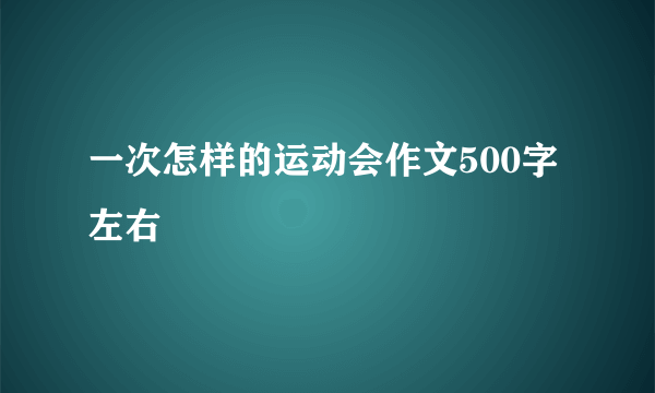 一次怎样的运动会作文500字左右