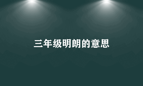 三年级明朗的意思