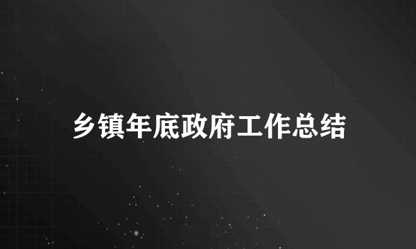 乡镇年底政府工作总结