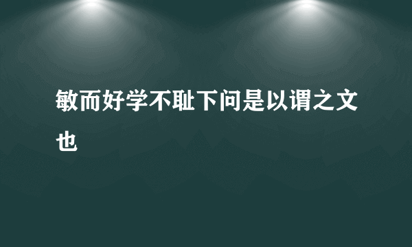 敏而好学不耻下问是以谓之文也
