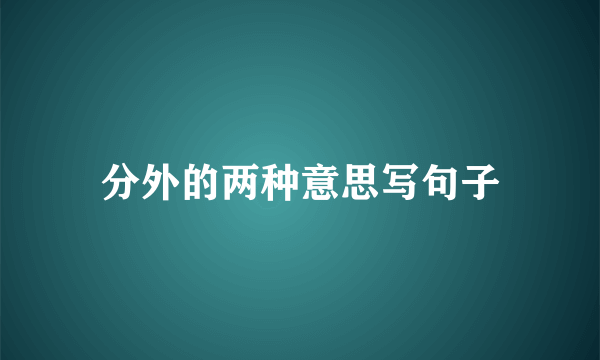分外的两种意思写句子