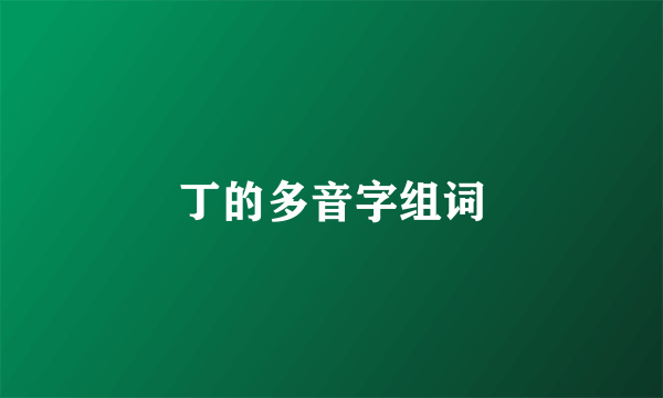 丁的多音字组词