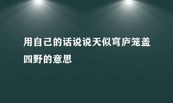 用自己的话说说天似穹庐笼盖四野的意思